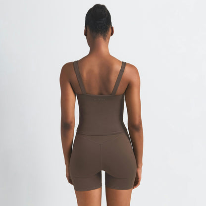 Skims Nikeskims Matte Square Neck Tank Dark Sepia