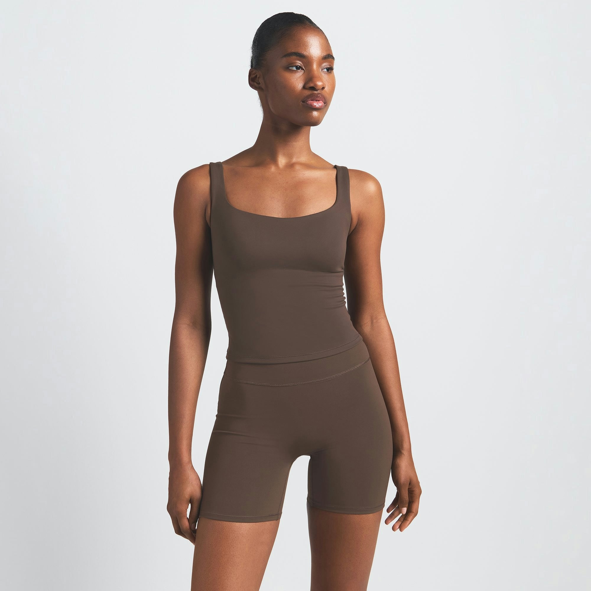 Skims Nikeskims Matte Square Neck Tank Dark Sepia