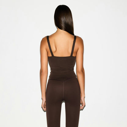 Skims Nikeskims Matte Square Neck Tank Dark Sepia