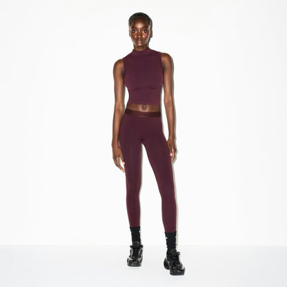 Skims Nikeskims Vintage Seamless Mock Neck Bra Top Currant