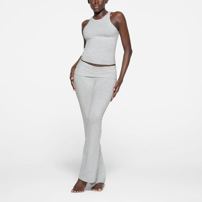 Skims Cotton Jersey Crew Neck Tank Light Heather Grey