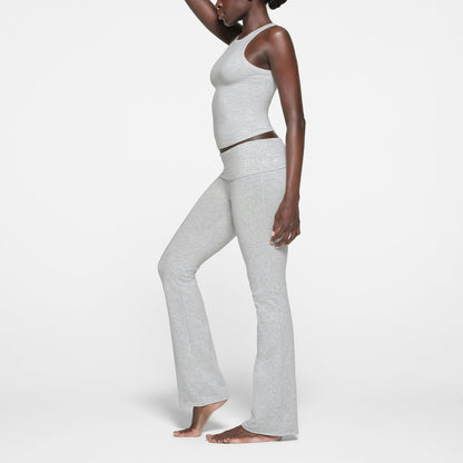 Skims Cotton Jersey Crew Neck Tank Light Heather Grey