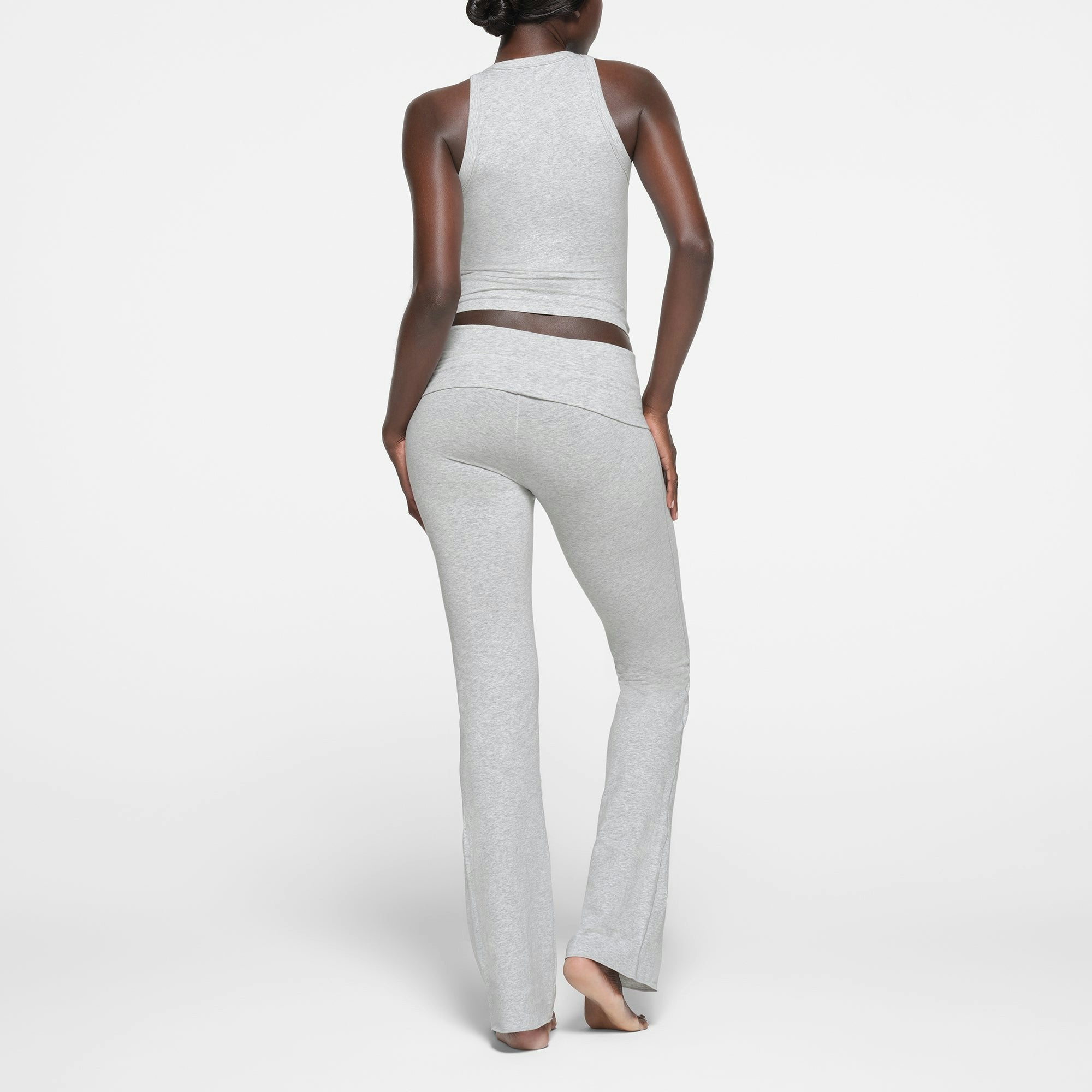 Skims Cotton Jersey Crew Neck Tank Light Heather Grey