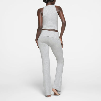 Skims Cotton Jersey Crew Neck Tank Light Heather Grey