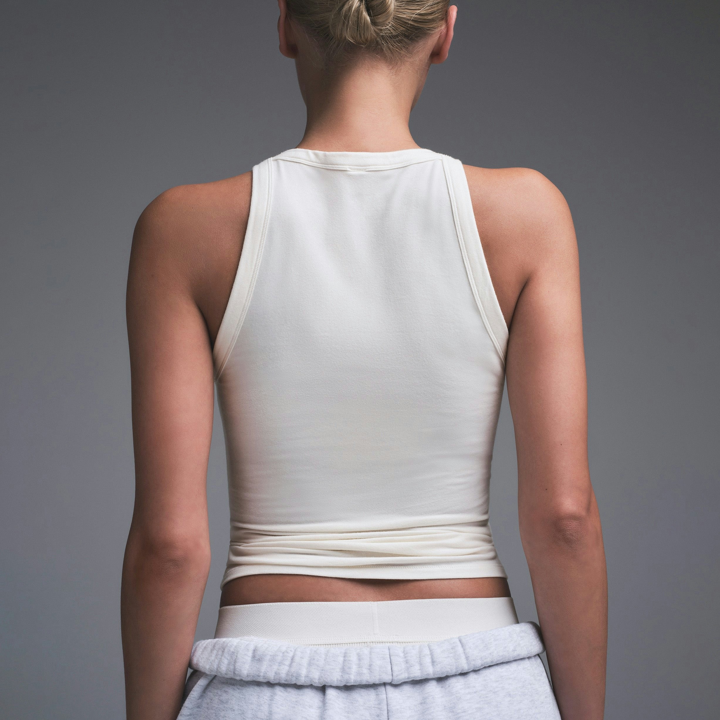 Skims Cotton Jersey Crew Neck Tank Marble