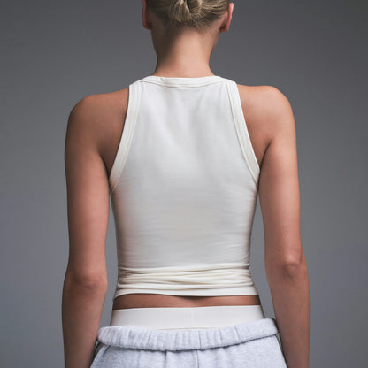 Skims Cotton Jersey Crew Neck Tank Marble