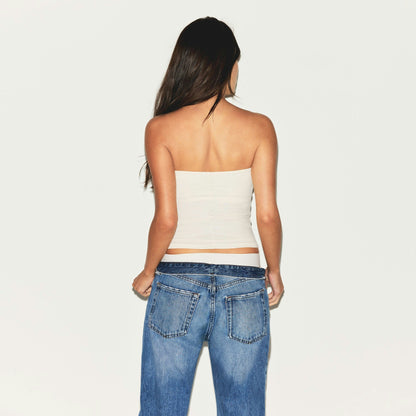 Skims Cotton Jersey Tube Top Marble