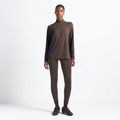 Skims Nikeskims Airy Long Sleeve Half Zip Dark Sepia