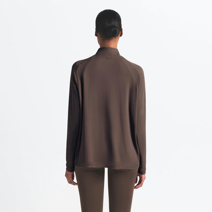 Skims Nikeskims Airy Long Sleeve Half Zip Dark Sepia