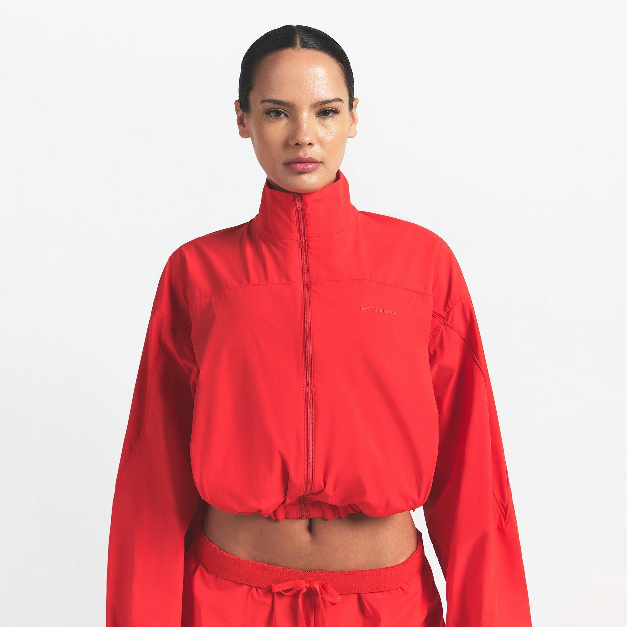 Skims Nikeskims Woven Nylon Crop Jacket Ruby