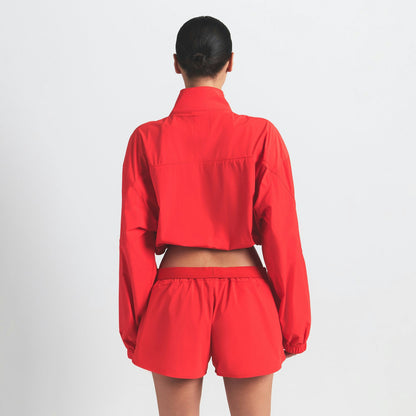 Skims Nikeskims Woven Nylon Crop Jacket Ruby