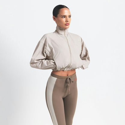 Skims Nikeskims Woven Nylon Crop Jacket Stone
