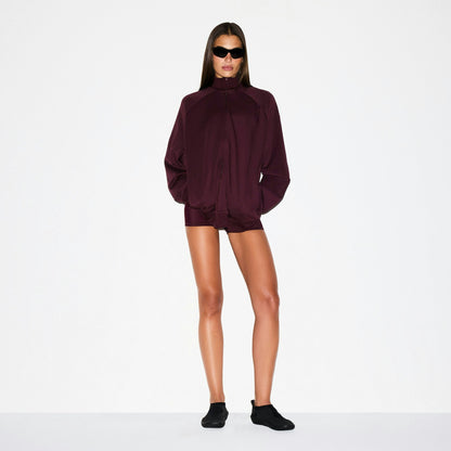 Skims Nikeskims Matte Tricot Oversized Track Jacket Currant