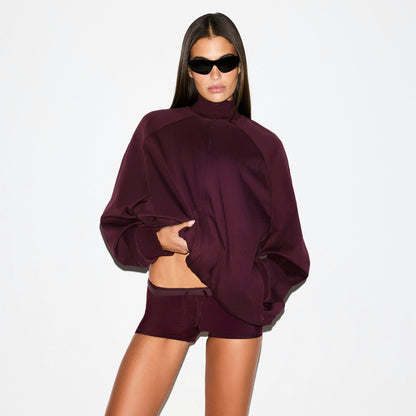 Skims Nikeskims Matte Tricot Oversized Track Jacket Currant