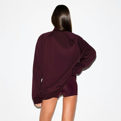 Skims Nikeskims Matte Tricot Oversized Track Jacket Currant