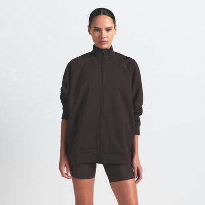 Skims Nikeskims Matte Tricot Oversized Track Jacket Dark Roast