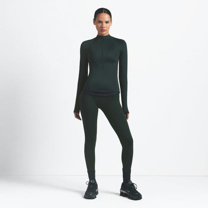 Skims Nikeskims Shine Long Sleeve Half Zip Dark Teal