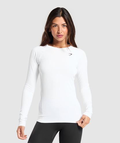 Women's Gymshark Training Baselayer Long Sleeve Top White