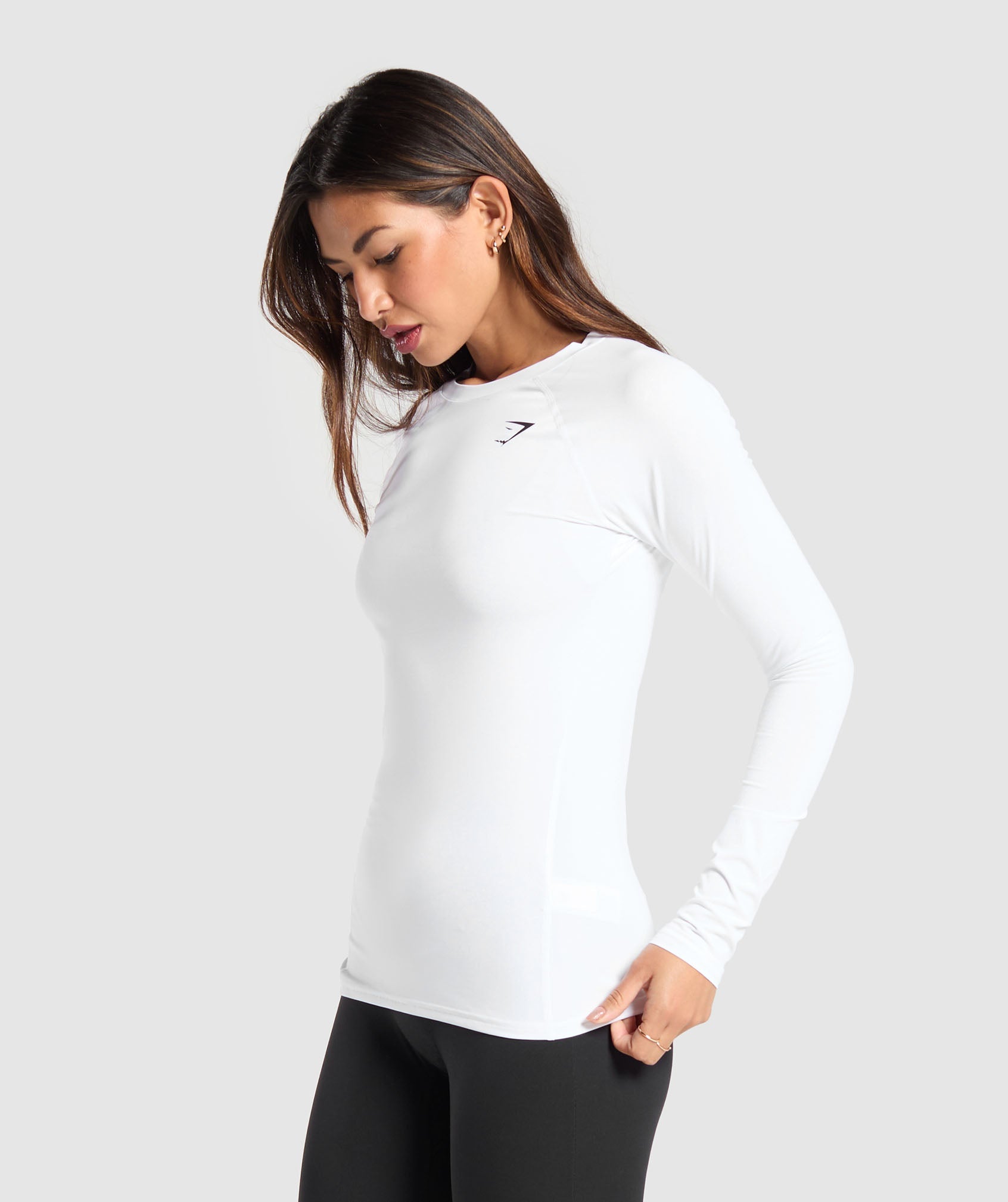 Women's Gymshark Training Baselayer Long Sleeve Top White