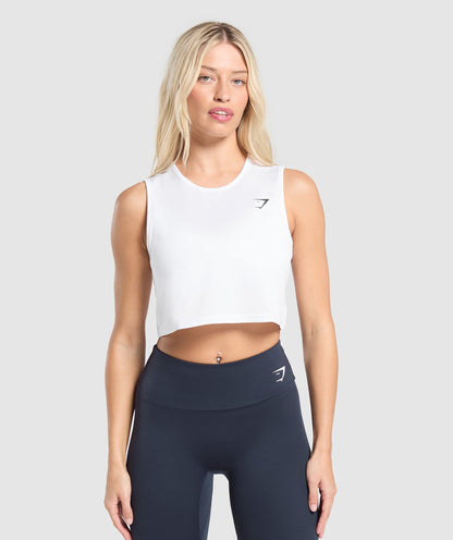 Women's Gymshark Training Crop Tank White