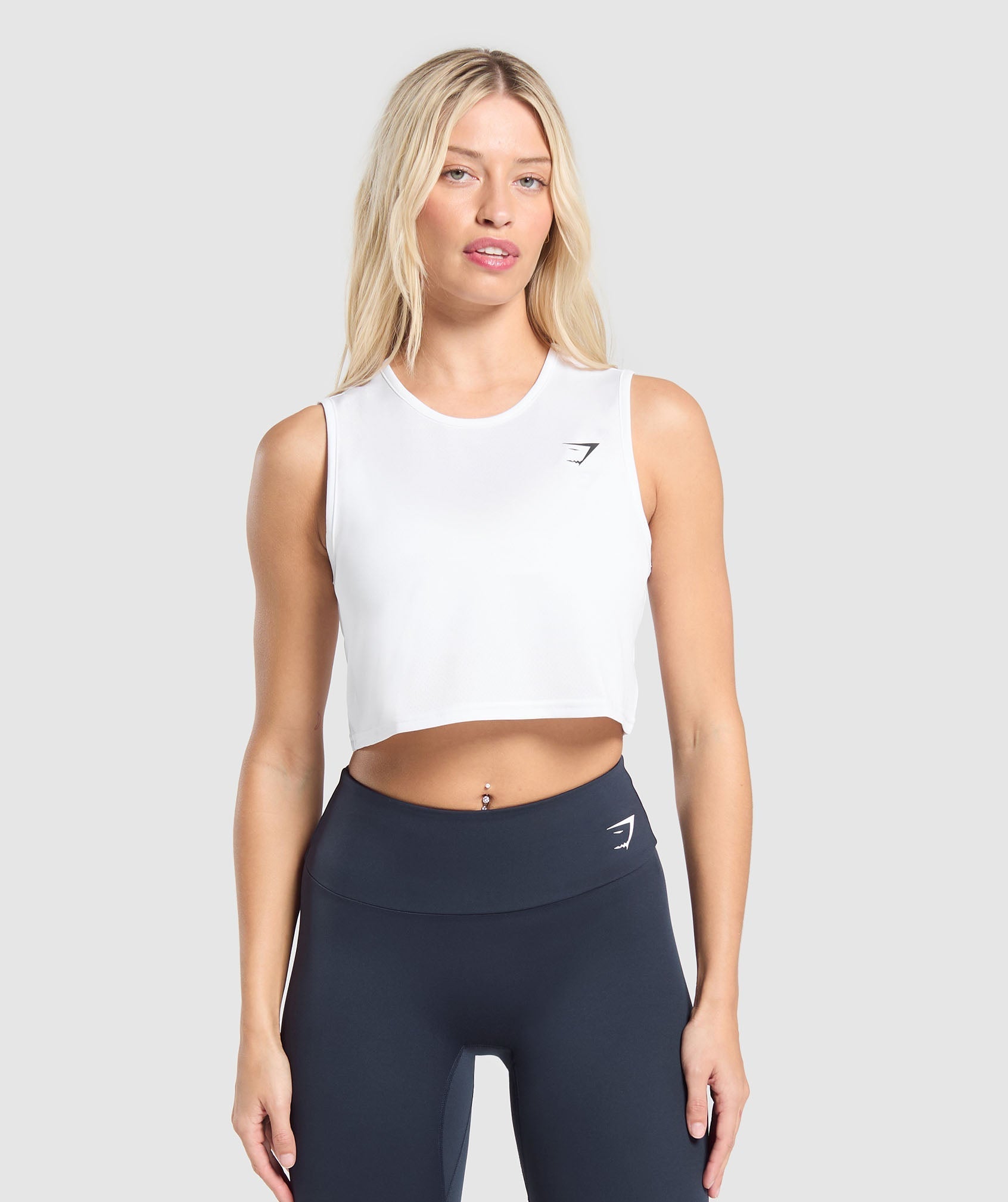 Women's Gymshark Training Crop Tank White