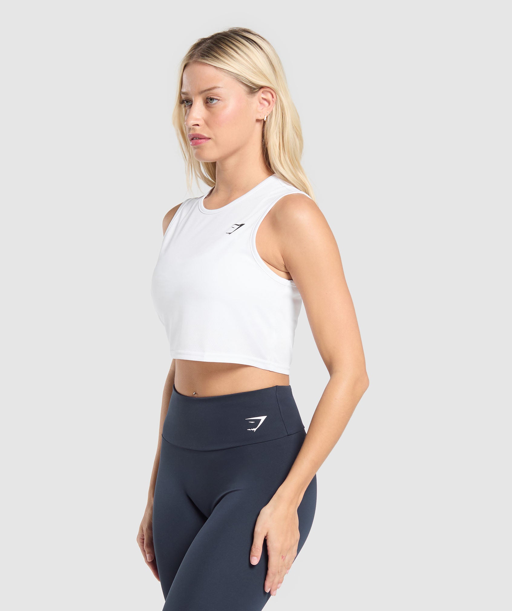 Women's Gymshark Training Crop Tank White