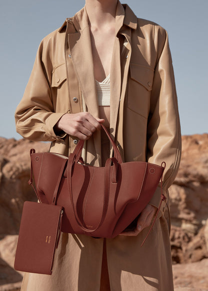 Polene Cyme Mini Textured Cognac