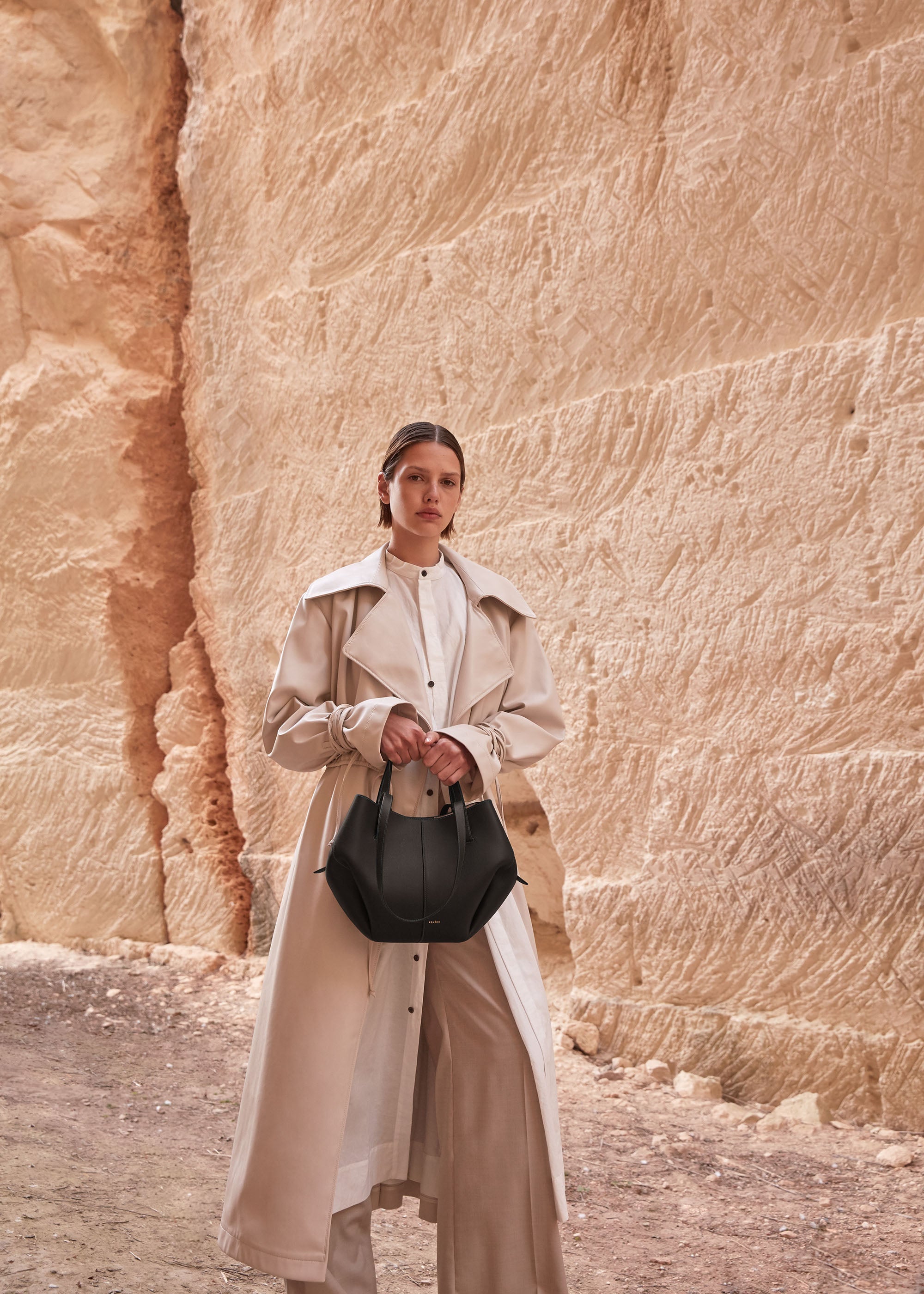 Polene Cyme Mini Textured Black