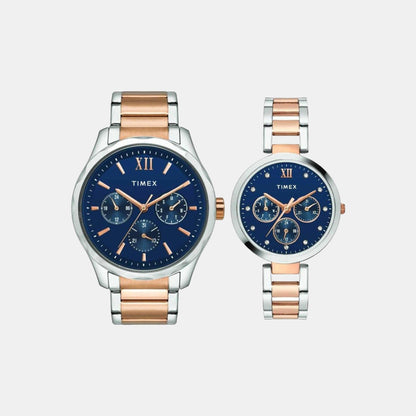 Timex Trendline Couple Quartz Dial Multi-Function Stainless Steel Watch Tw00Pr267