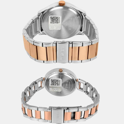 Timex Trendline Couple Quartz Dial Multi-Function Stainless Steel Watch Tw00Pr267