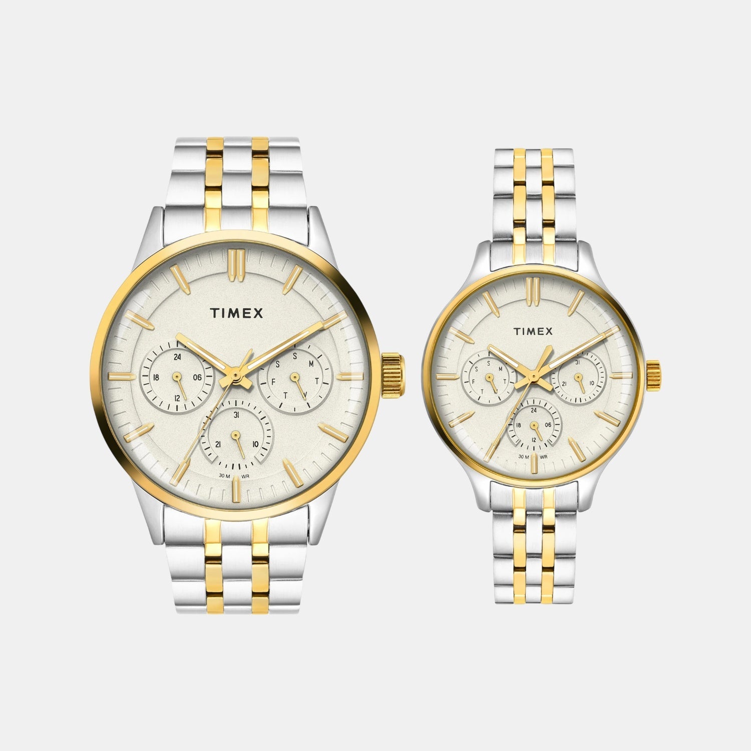 Timex Trendline Couple Quartz Dial Multi-Function Stainless Steel Watch Tw00Pr317
