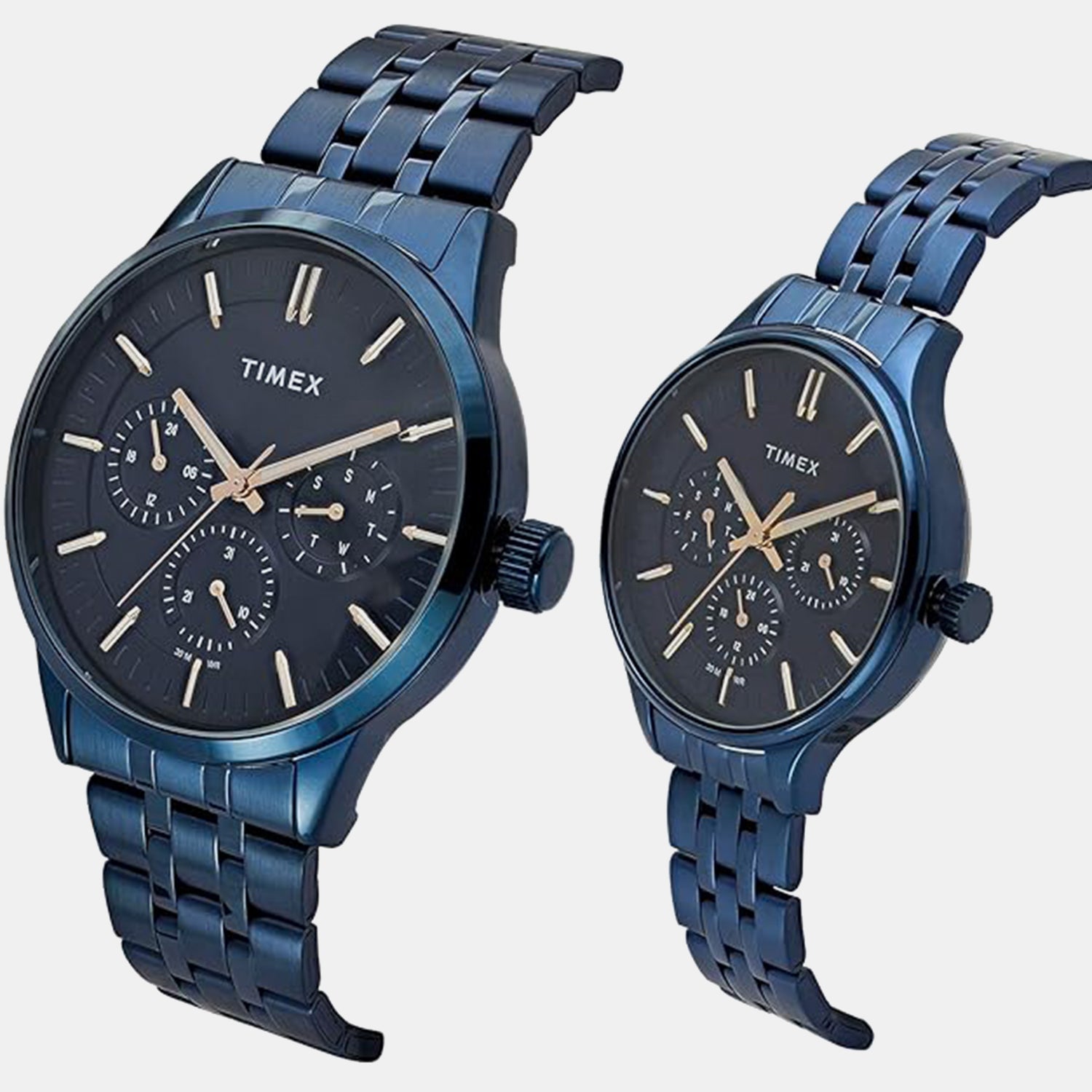 Timex Trendline Couple Quartz Dial Multi-Function Stainless Steel Watch Tw00Pr319