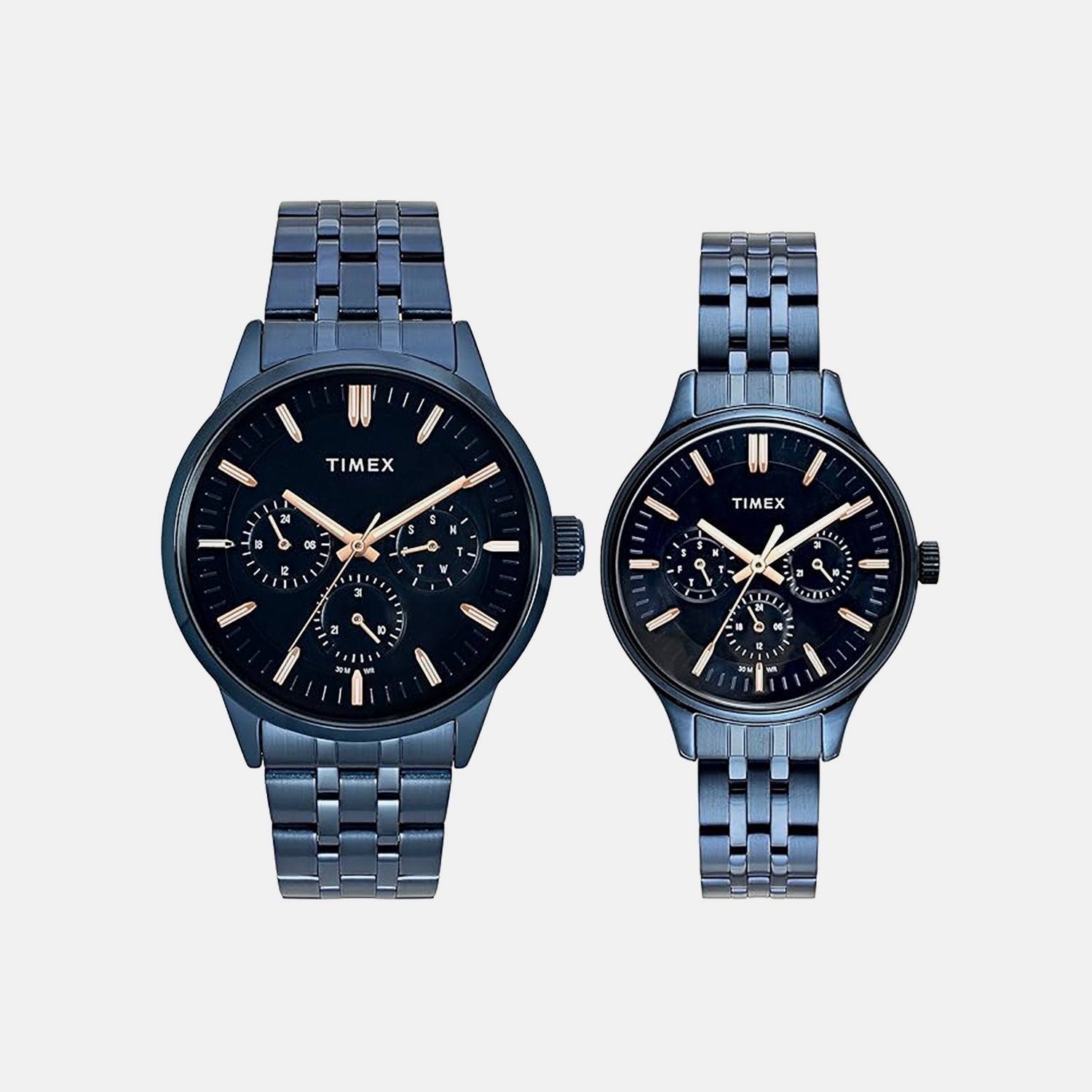 Timex Trendline Couple Quartz Dial Multi-Function Stainless Steel Watch Tw00Pr319