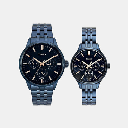 Timex Trendline Couple Quartz Dial Multi-Function Stainless Steel Watch Tw00Pr319