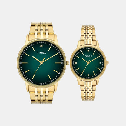 Timex Trendline Couple Quartz Dial Analog Stainless Steel Watch Tw00Pr327
