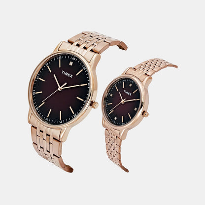 Timex Trendline Couple Quartz Dial Analog Stainless Steel Watch Tw00Pr328