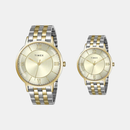 Timex Trendline Couple Quartz Dial Analog Stainless Steel Watch Tw00Pr333