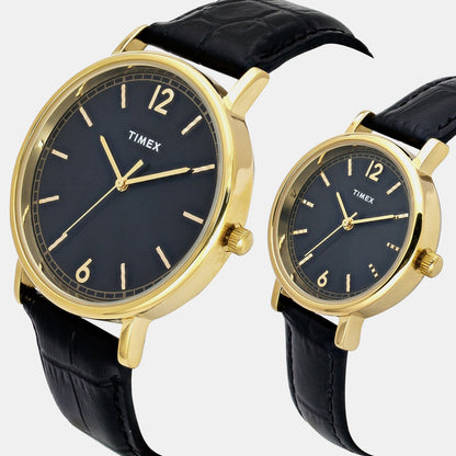Timex Trendline Couple Quartz Dial Analog Leather Watch Tw00Pr335