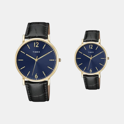 Timex Trendline Couple Quartz Dial Analog Leather Watch Tw00Pr335