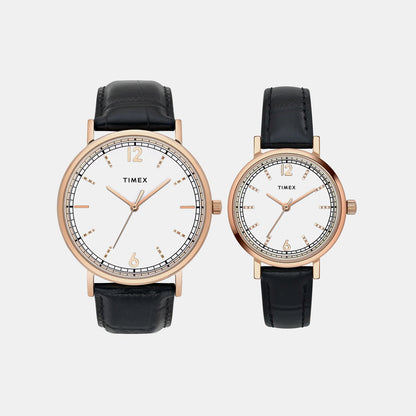 Timex Trendline Couple Quartz Dial Analog Leather Watch Tw00Pr336