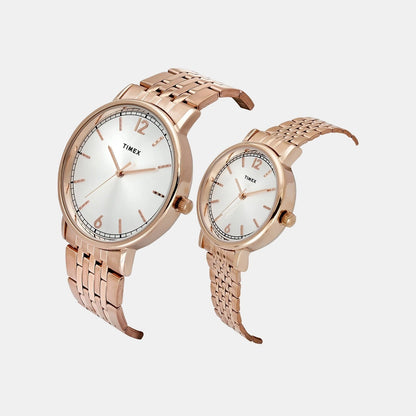 Timex Trendline Couple Quartz Dial Analog Stainless Steel Watch Tw00Pr338