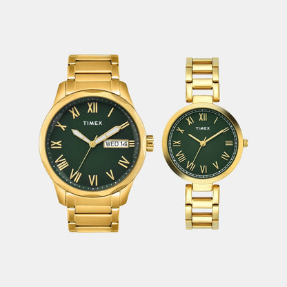 Timex Trendline Pair Quartz Dial Analog Stainless Steel Watch Tw00Pr339