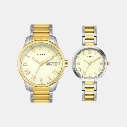 Timex Trendline Couple Quartz Dial Analog Stainless Steel Watch Tw00Pr341