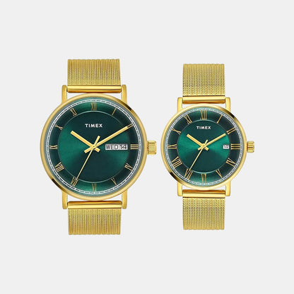 Timex Trendline Couple Quartz Dial Analog Stainless Steel Watch Tw00Pr342