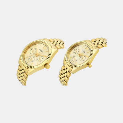 Timex Trendline Couple Quartz Dial Multi-Function Stainless Steel Watch Tw00Pr345