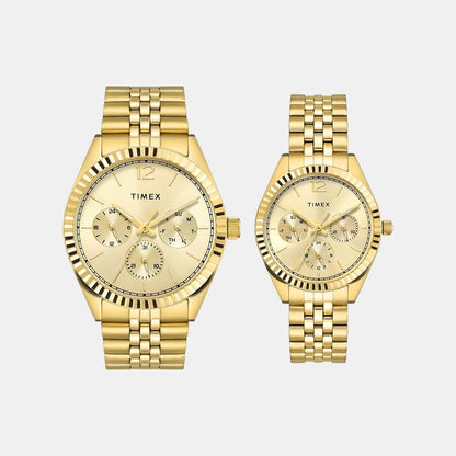 Timex Trendline Couple Quartz Dial Multi-Function Stainless Steel Watch Tw00Pr345