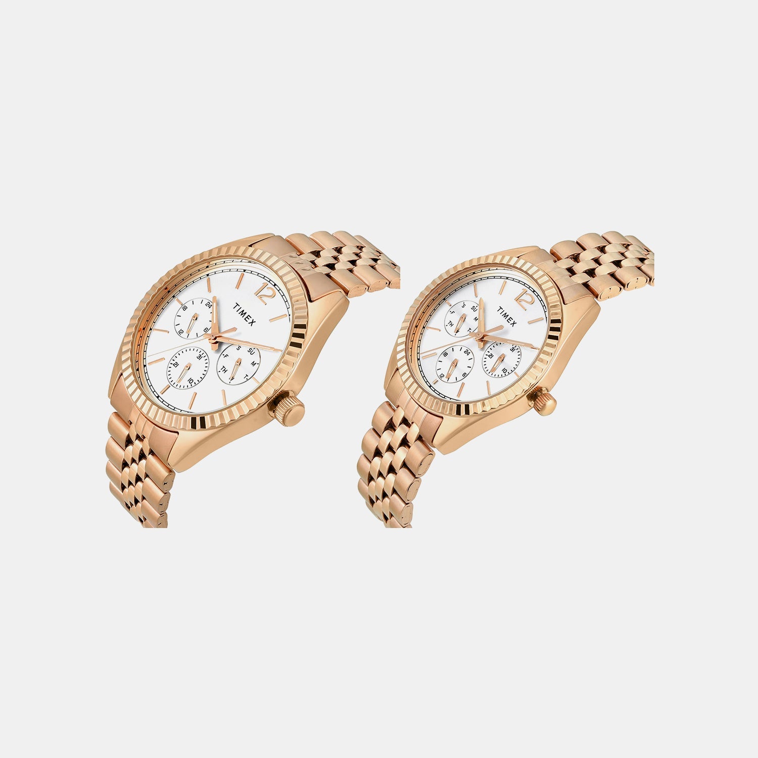 Timex Trendline Couple Quartz Dial Multi-Function Stainless Steel Watch Tw00Pr346