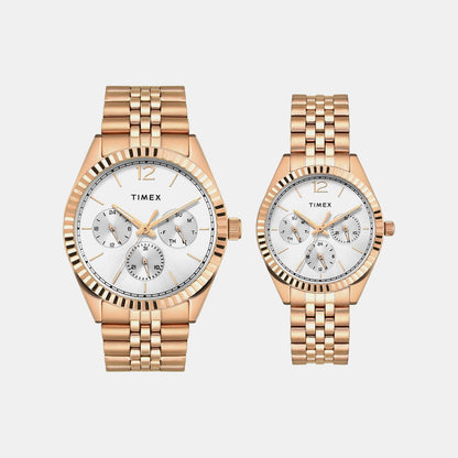 Timex Trendline Couple Quartz Dial Multi-Function Stainless Steel Watch Tw00Pr346