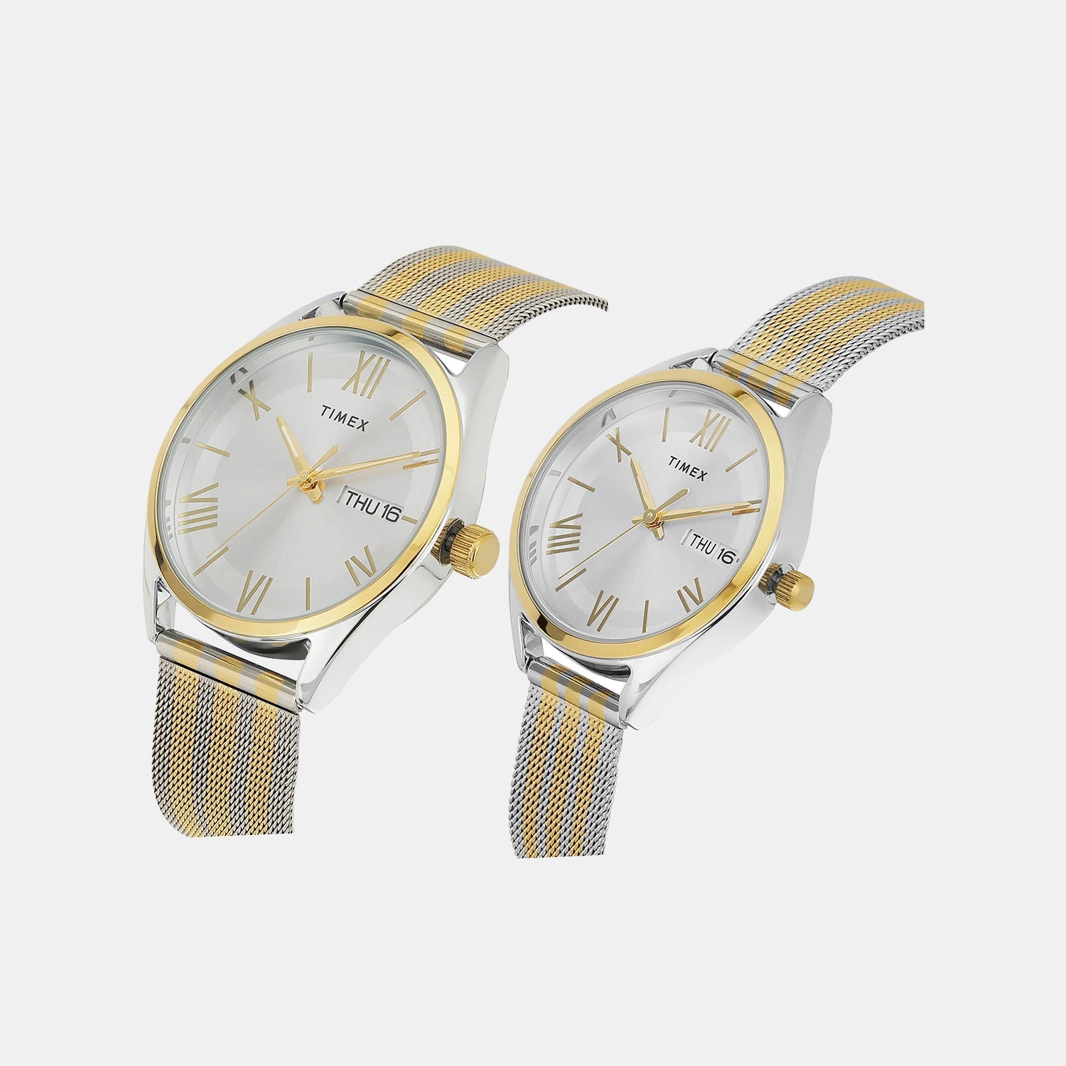 Timex Trendline Couple Quartz Dial Analog Stainless Steel Watch Tw00Pr352