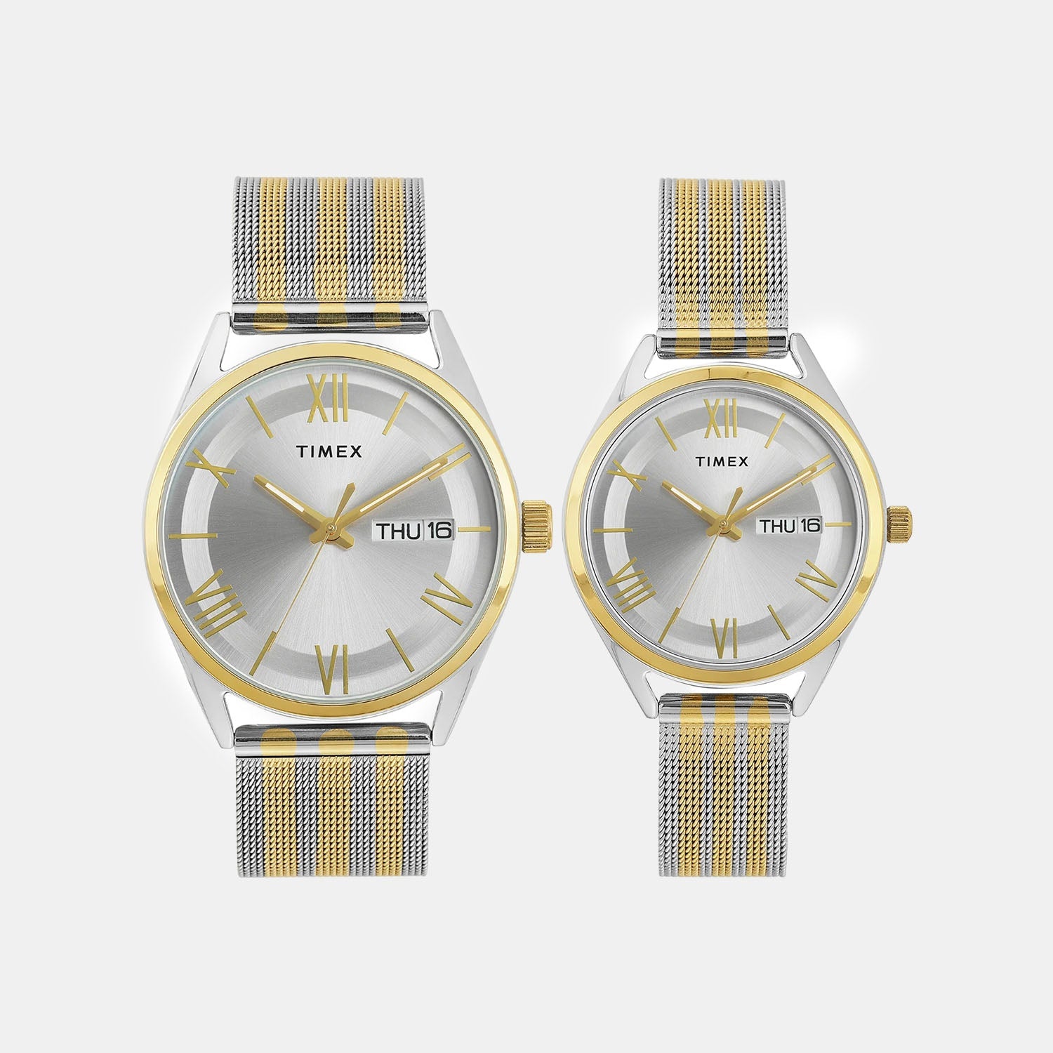 Timex Trendline Couple Quartz Dial Analog Stainless Steel Watch Tw00Pr352